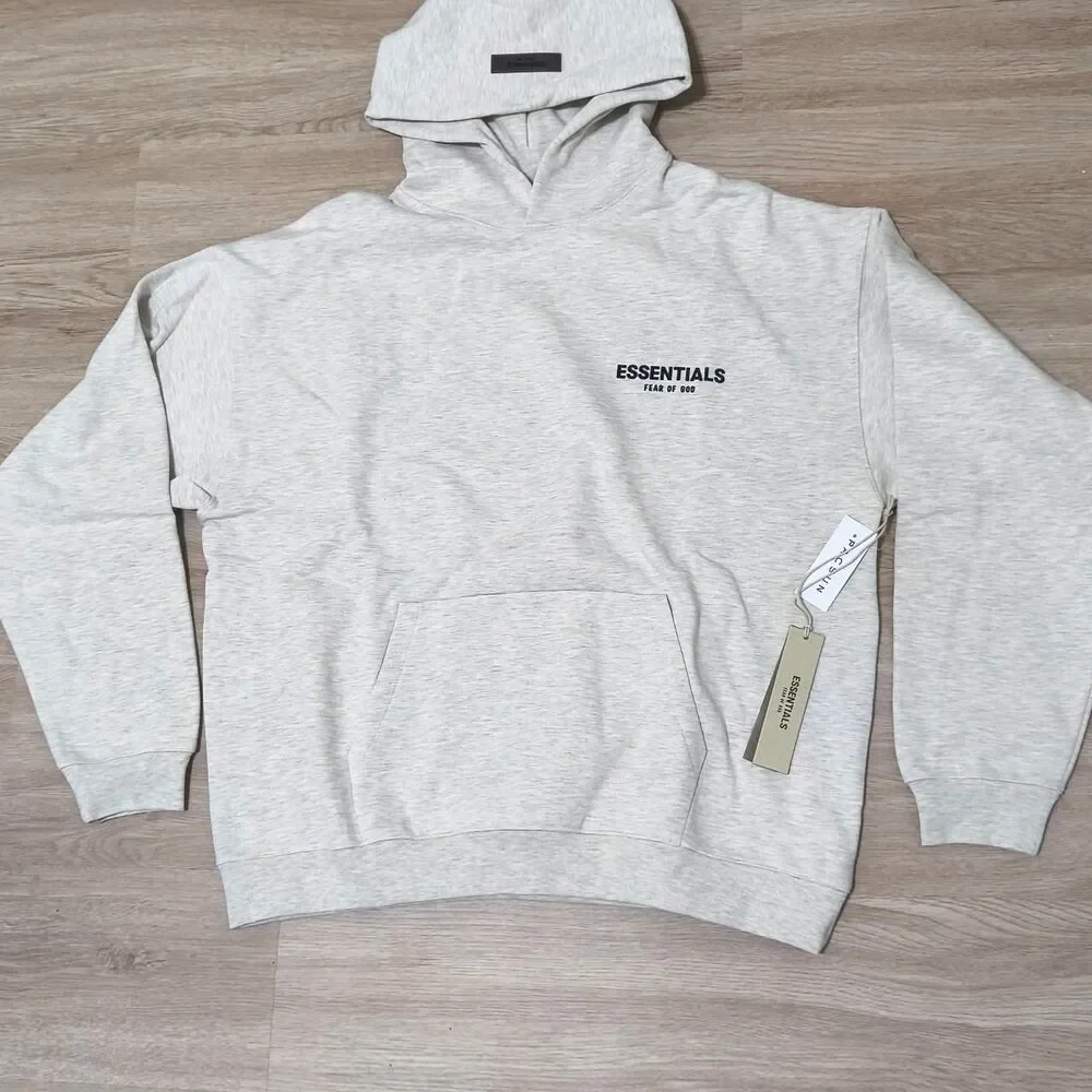 Fear of God ESSENTIALS Hoodie – Light Oatmeal | Size L | New with Tags - Picture 1 of 8